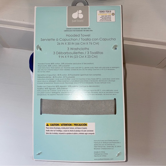 Carter’s Bibs 🦕 and Just Born Hooded Towel 🐳 and Washcloths - both NWT - Picture 10 of 14